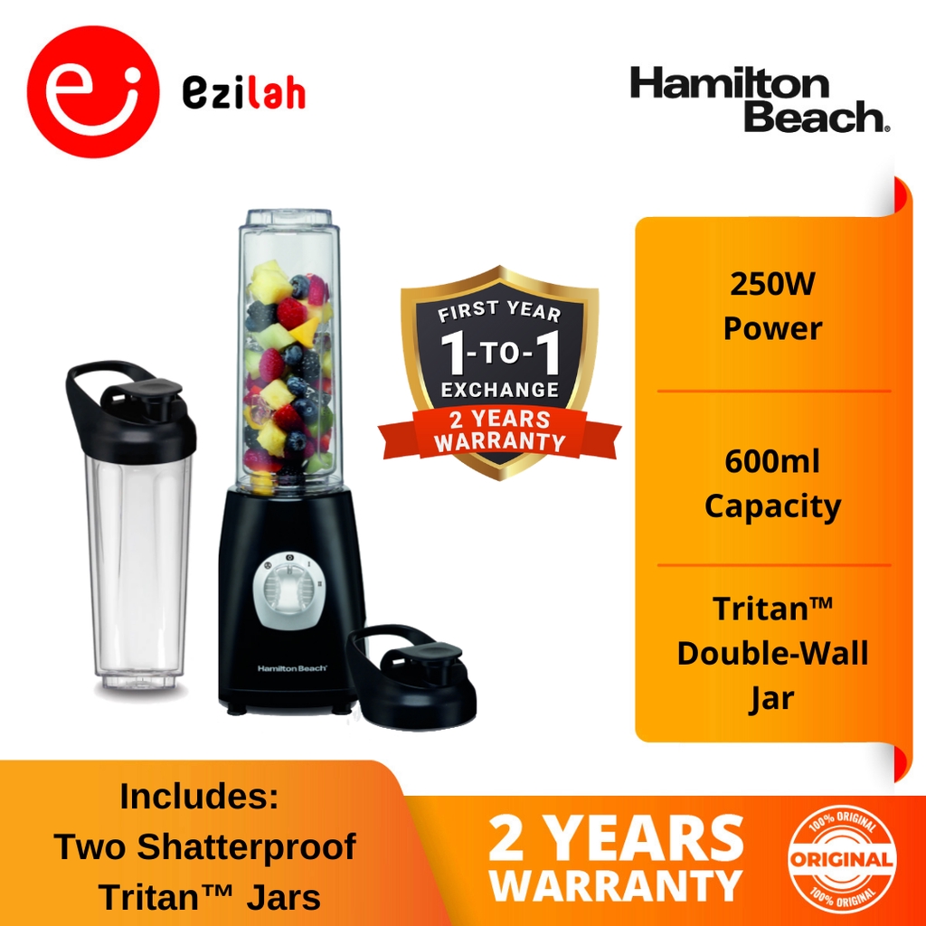 Hamilton Beach Go Sport Personal Blender with Double Wall Tritan Mugs (250W) 51241-SAU