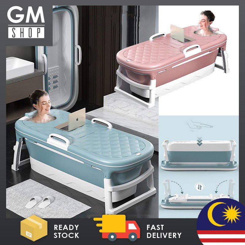 138cm Large Foldable Adult Bath Tub & Portable Plastic Bathtub