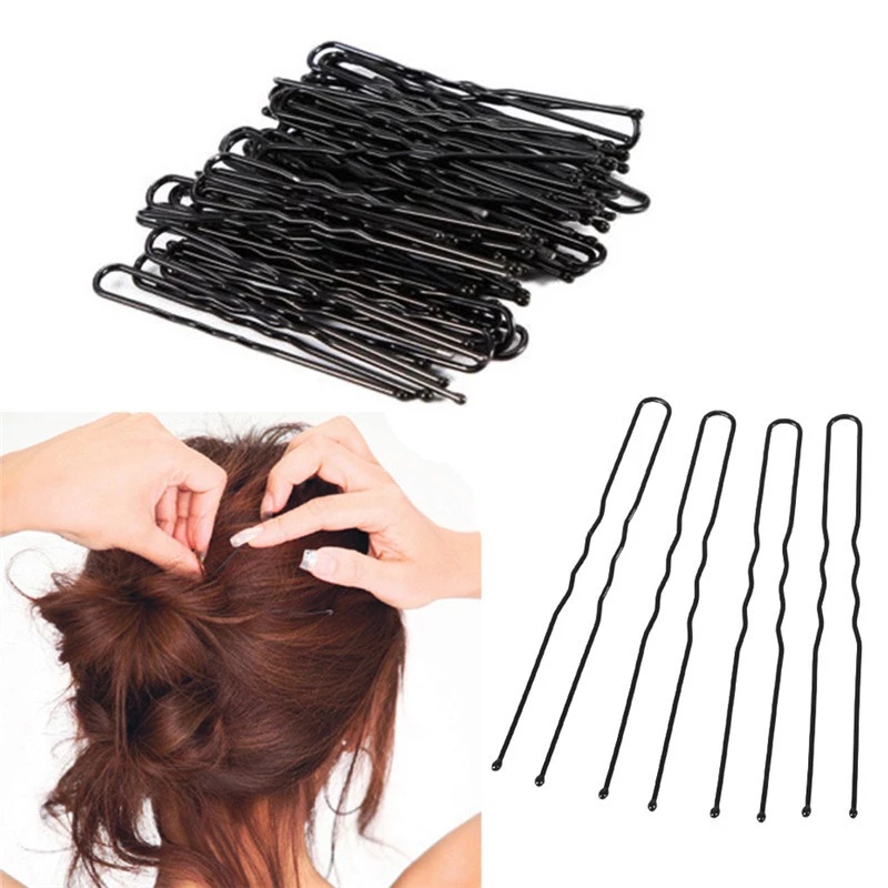 50pcs 6 cm hairdressing Ushaped wave hair clips Salon hair clips black