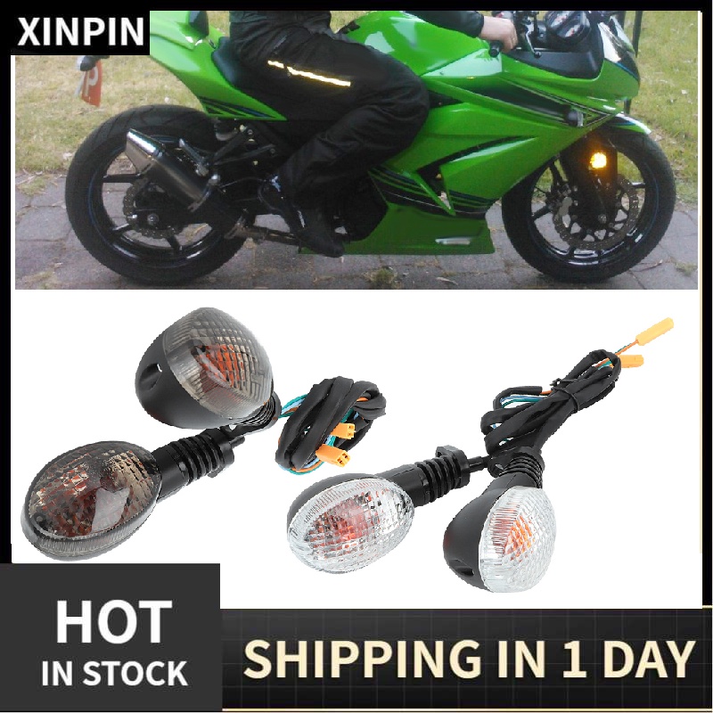 Black&White Turn Signal Light,2PCS Lamp Fit For Kawasaki Para Ninja 250 EX250 2008-2012 KLX 250SF 2009-2011 Motorcycle Modification 