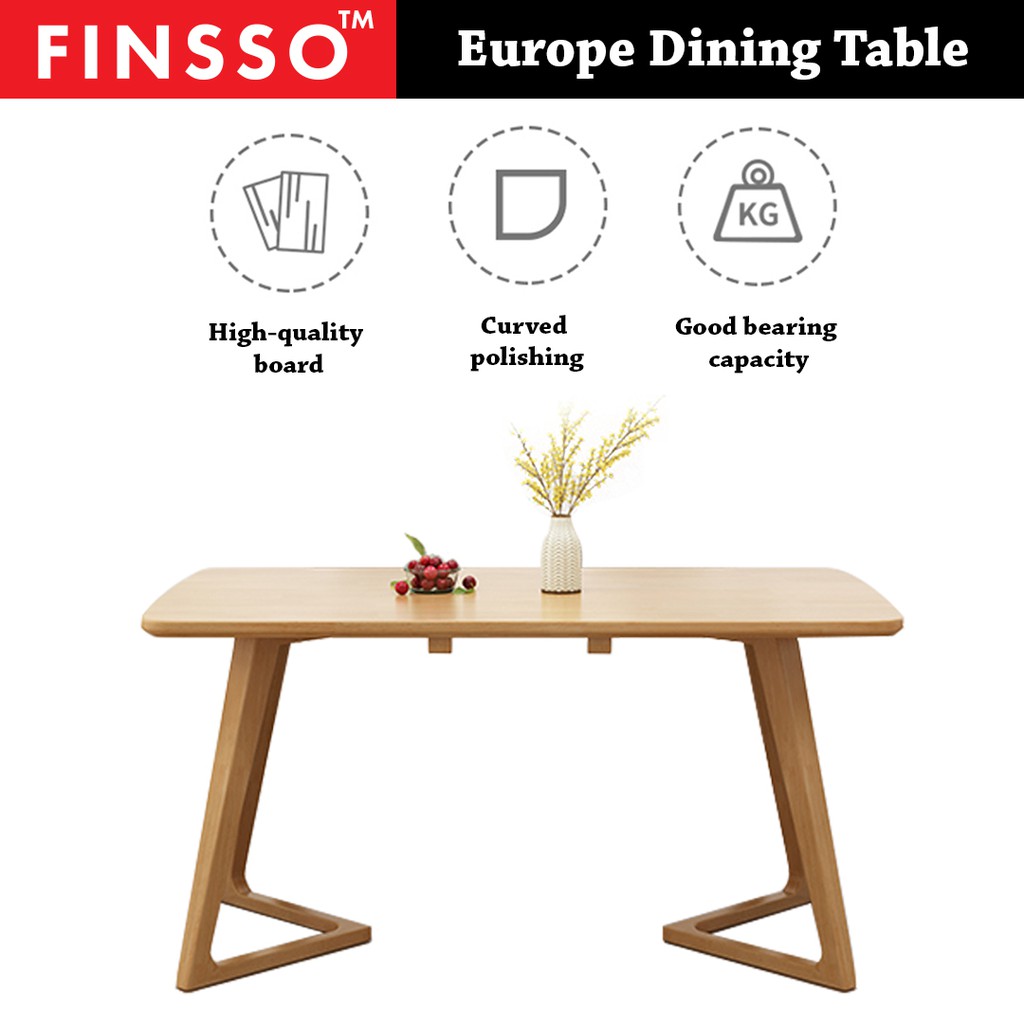 FINSSO: [120cm x 60cm] Europe Design Solid Wood Table/ Dining Set/ 餐桌