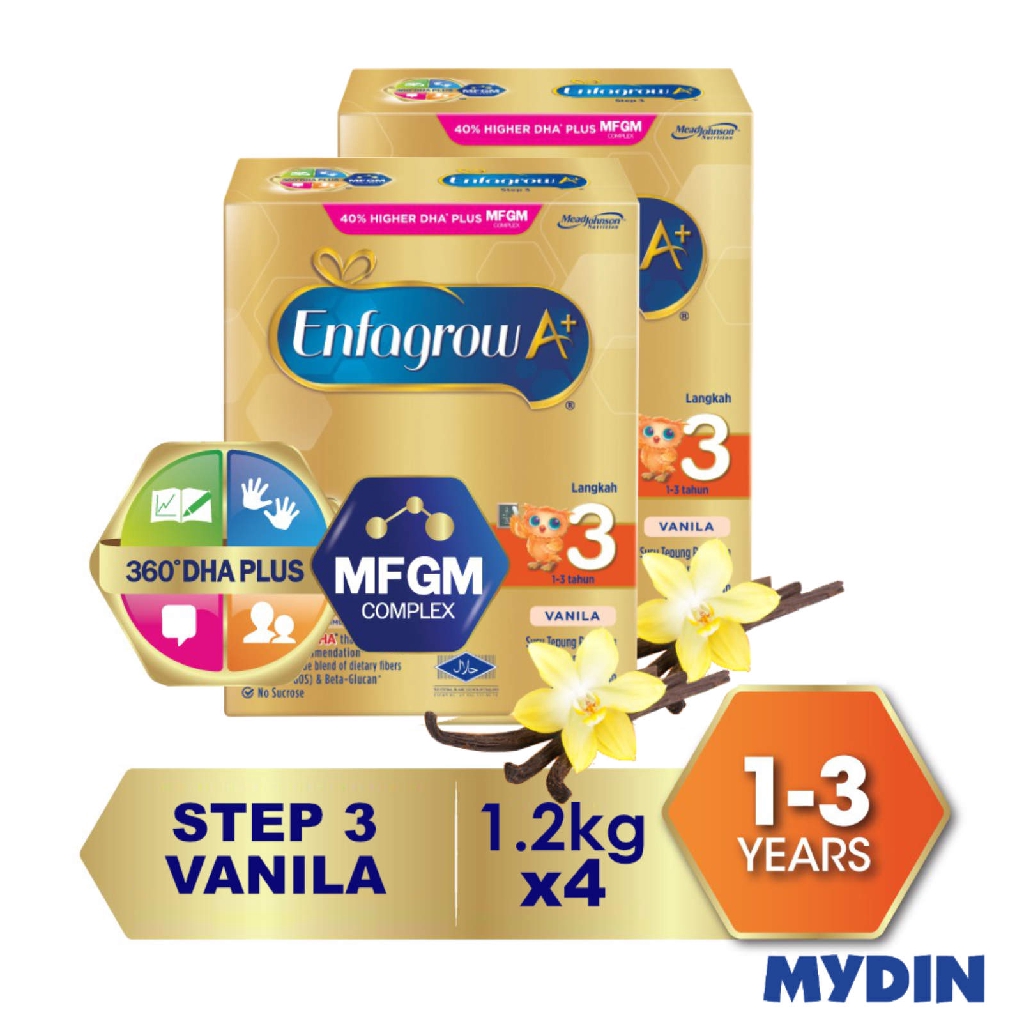 Enfagrow A+ Step 3 - Vanilla (1.2kg x 4)