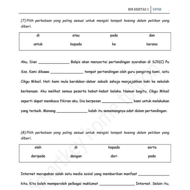 Upsr Bahasa Melayu Pemahaman Popular Exam Questions Bm Shopee Malaysia