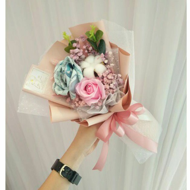 1 Money Flower Soap Flower Baby Breath Bouquet 1朵钱花香皂花满天星花束 Shopee Malaysia