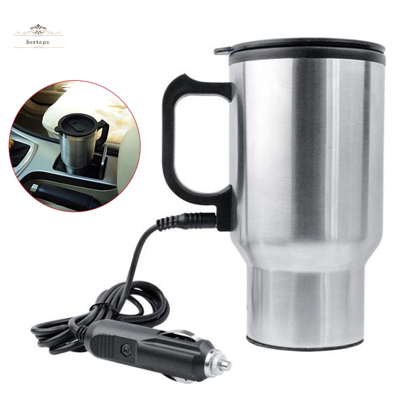 [BT] 450ml Car Kettle Electric Water Kettle Portable Stainless Steel Cup Thermoses