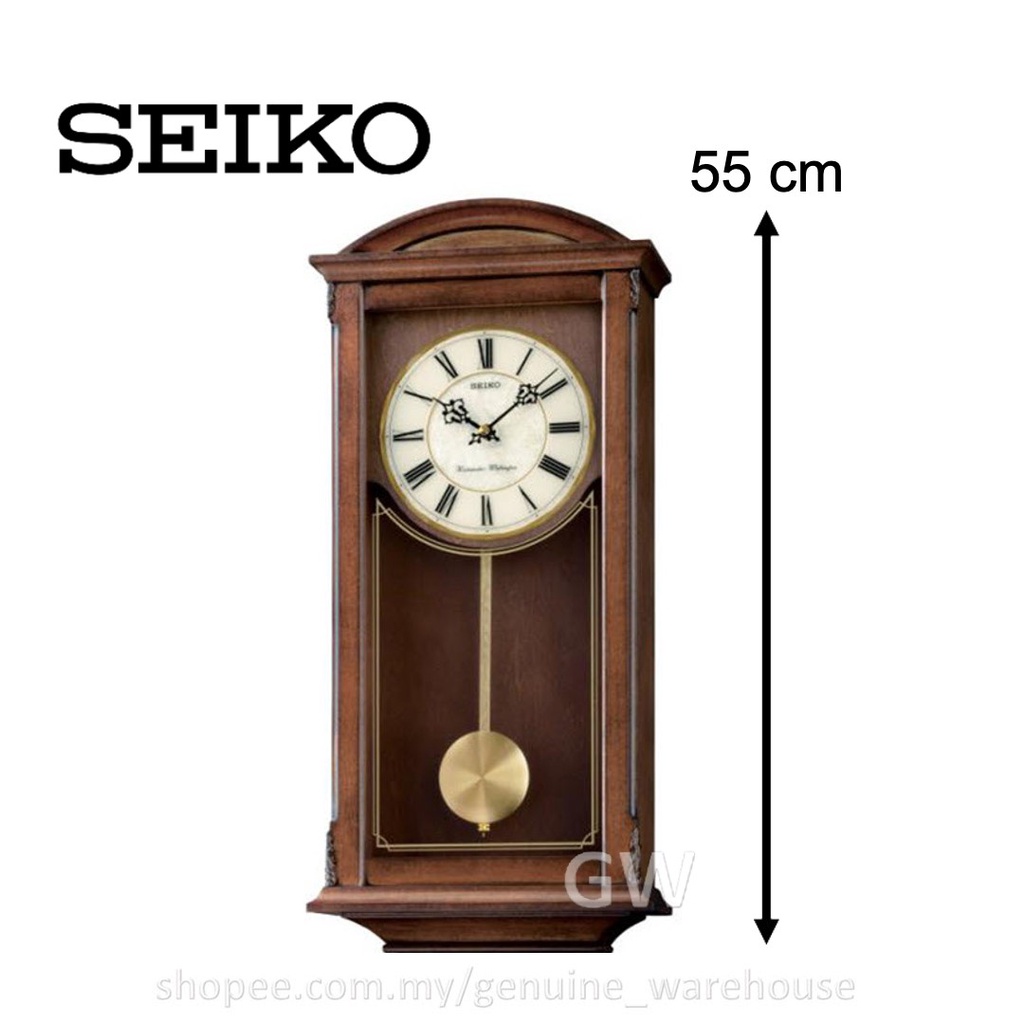 100 ORIGINAL SEIKO Dual Chime Pendulum Wooden Wall Clock QXH030B [Jam