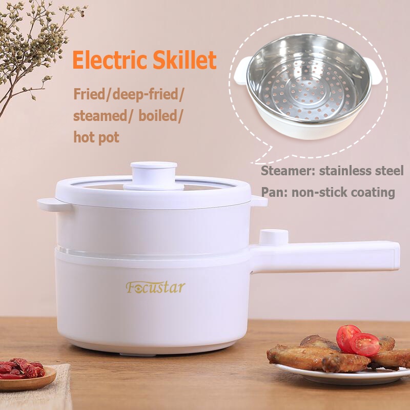 1.5L Multi Electric Cooker Home Dormitory mini Electric Skillet Fry Cook Steamer