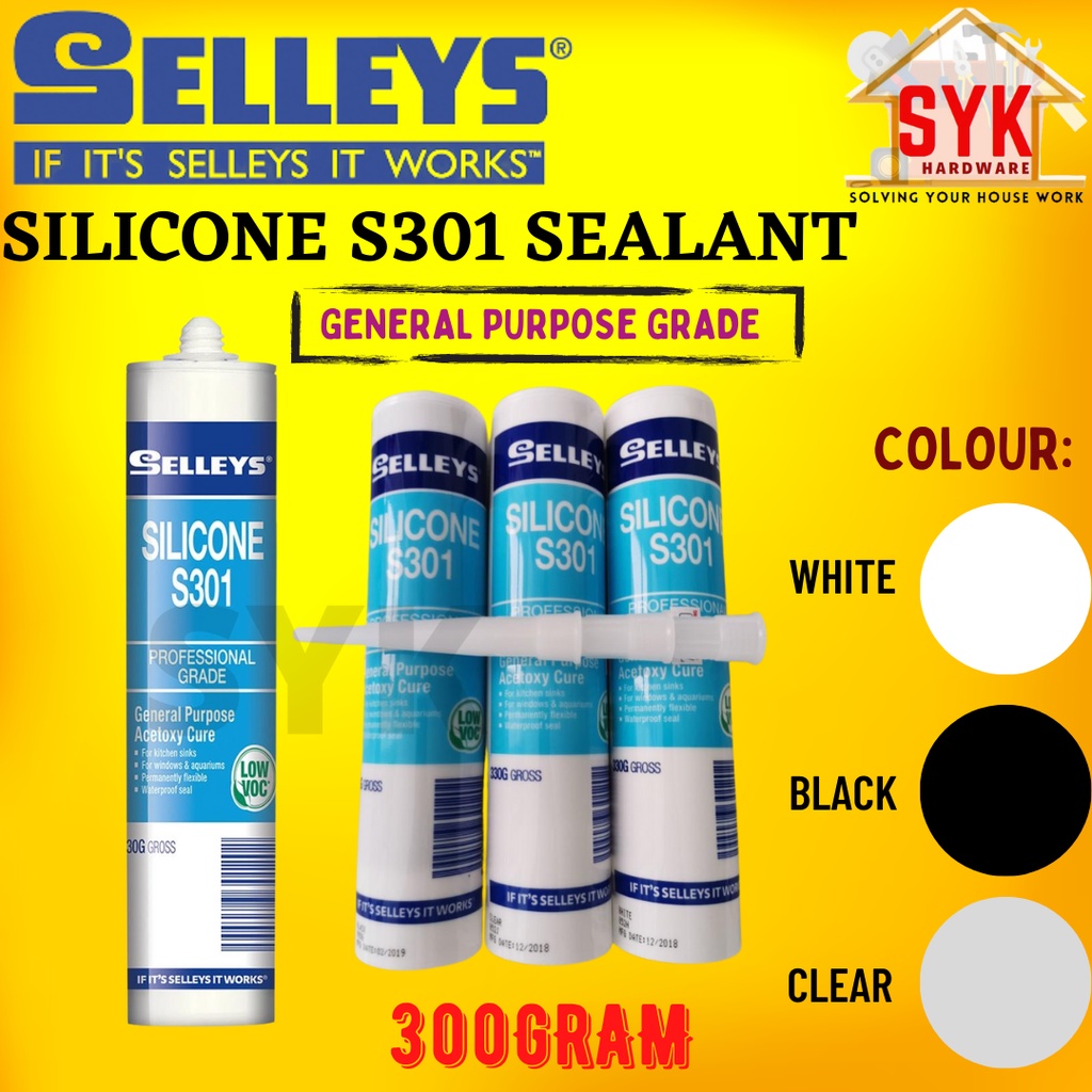 SYK SELLEYS SILICONE S301 Silicon Glass Waterproof Seal Aquarium Wood