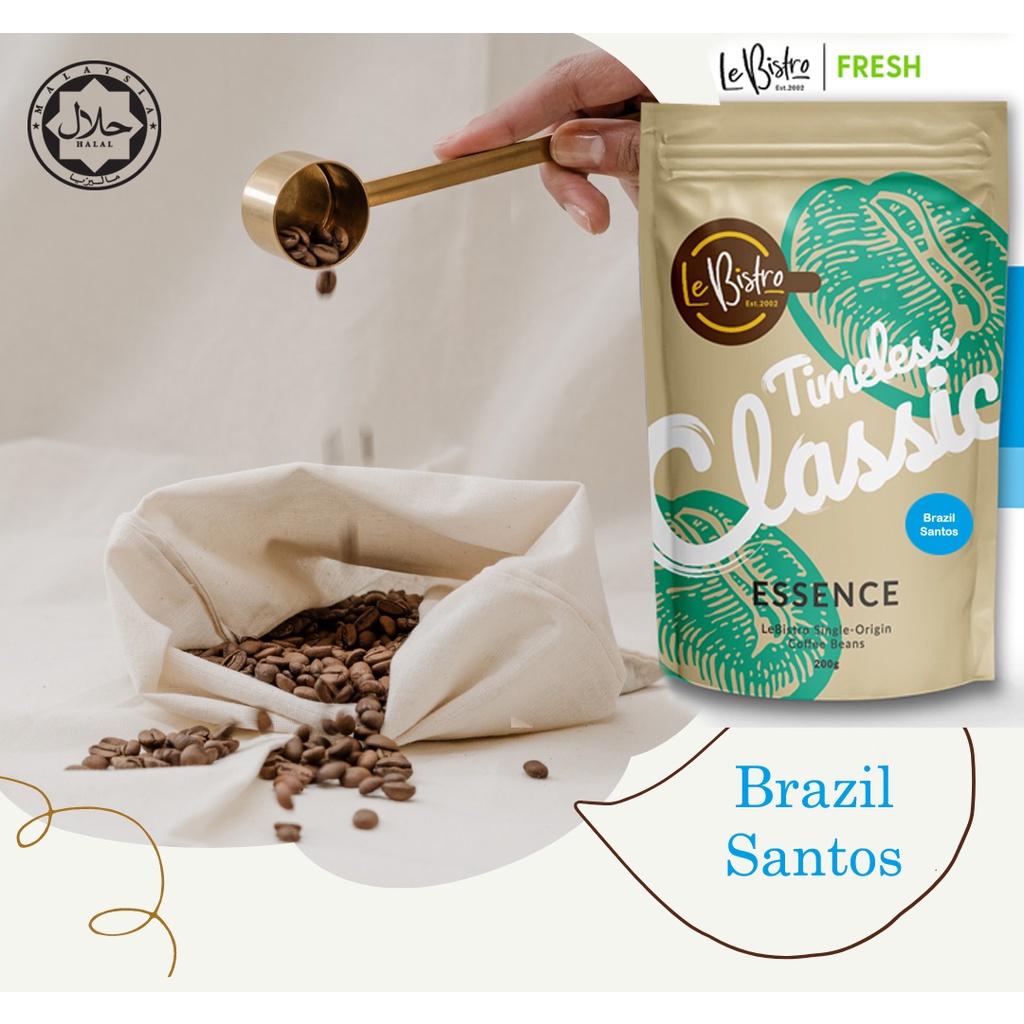 Brazil Santos 2 /Fine Coffee Beans Medium Roasted (200gm) Shopee Malaysia