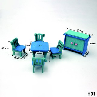 Wooden Miniature Doll House Furniture Room Set Toy Xmas Diy