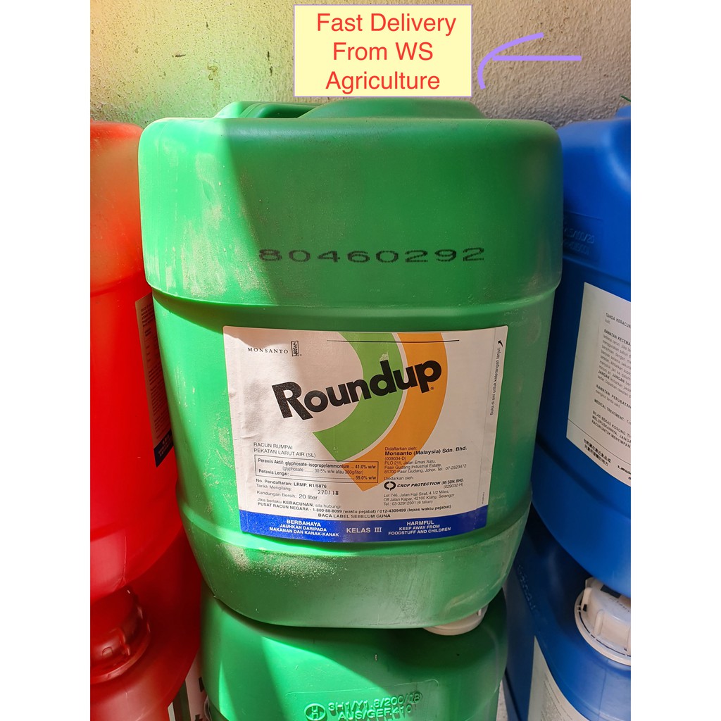 Roundup Monsanto 20L Glyphosate 41 Weed Killer Racun Rumpai 杀草剂. Shopee Malaysia