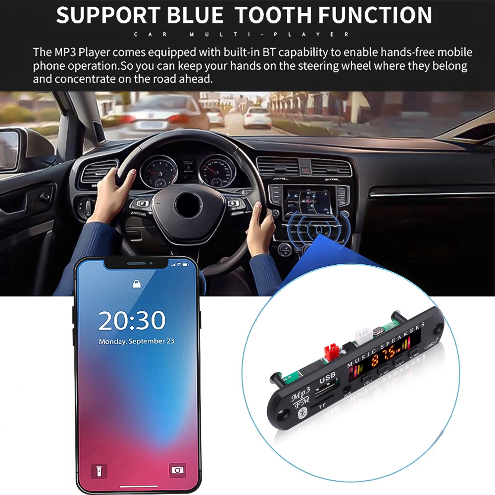 Buy 12v Car Wireless Bluetooth 5 0 Mp3 Wma Audio Decoder Board Usb Tf Fm Aux Radio Seetracker Malaysia