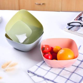 3 Color Food-Grade Plastic Square Fruit Snack Candy Salad Plate Bowl Dish Basket 
