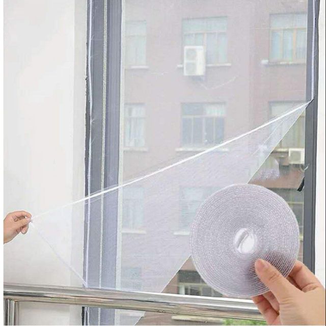 Diy Self Adhesive Window Screen Netting Mesh Curtain With Hook