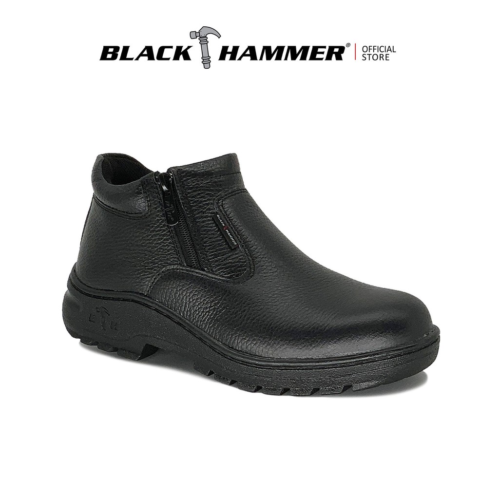 Black Hammer Men Classic Series Mid Cut with Zip Safety Shoes BH0993
