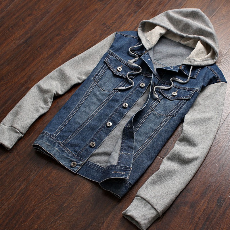 plus size hooded denim jacket