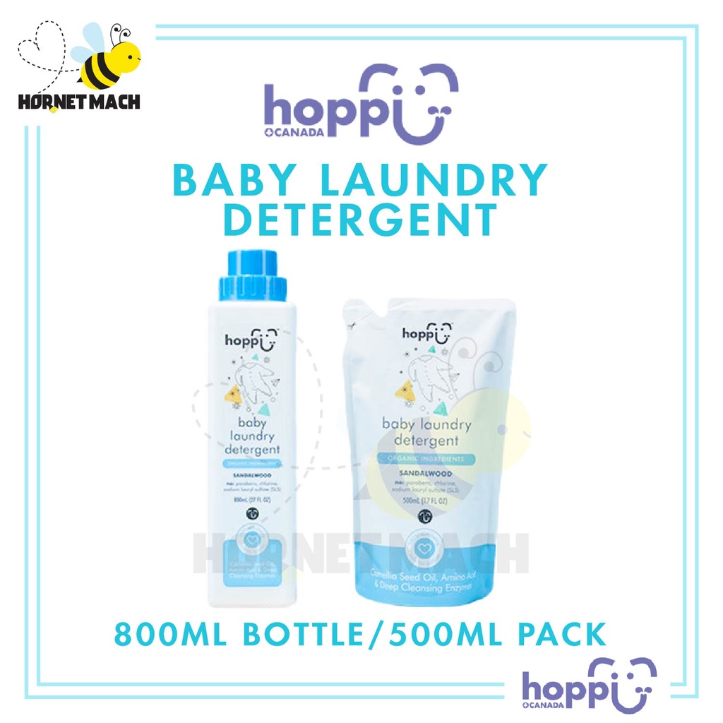 Hoppi 100 Organic Baby Laundry Detergent (Bottle 800 ml/Refill Pack