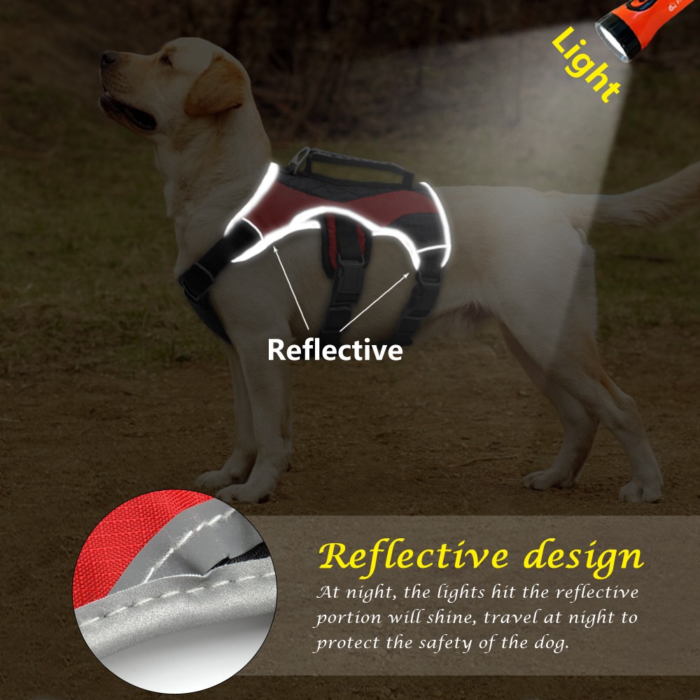 No Pull Dog Harness With Handle Reflective Adjustable For Large