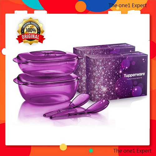 Tupperware Purple Royale Crystalline Serving Set/ Tupperware microwaveable serveware/ Set hidangan tupperware ungu