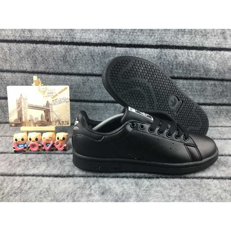 adidas all black leather shoes