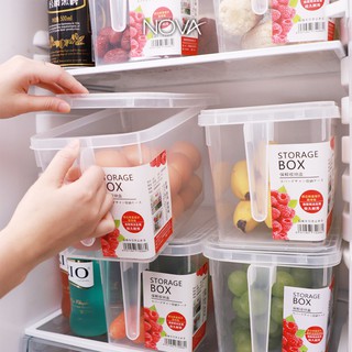 Nova Refrigerator Storage Box Kitchen Transparent PP Box Food Storage Bins Food Container With lid Peti Ais Simpanan