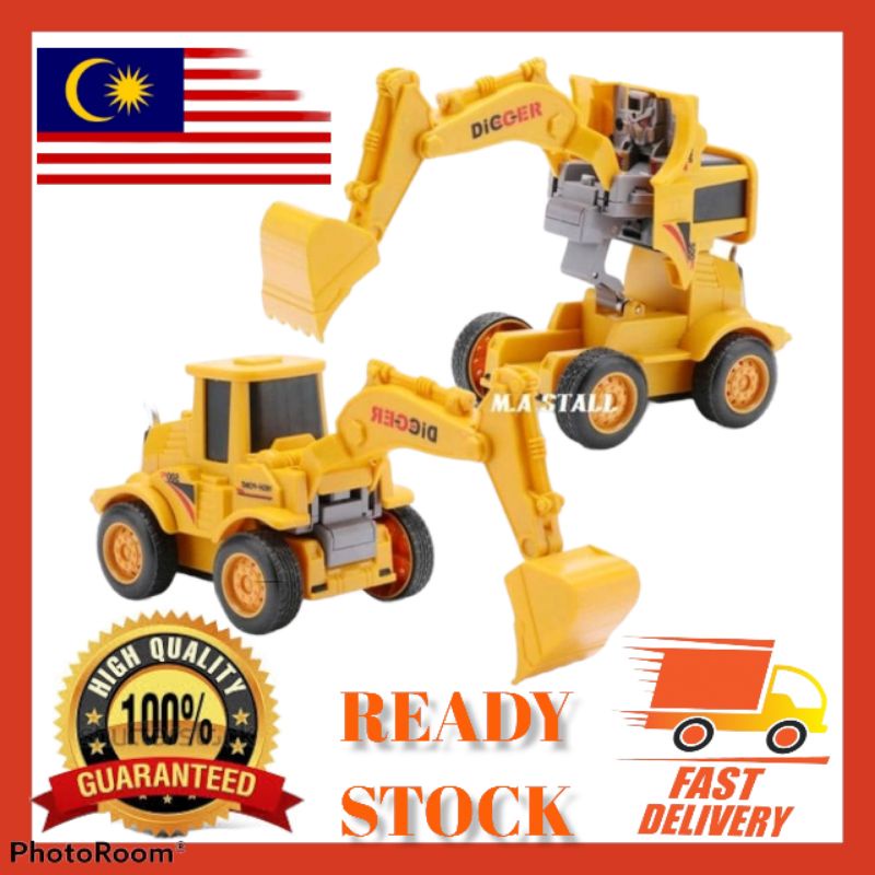 Ready Stock!!| Transformer Excavator Shovel Vehicle Toys Truck | Kereta ...