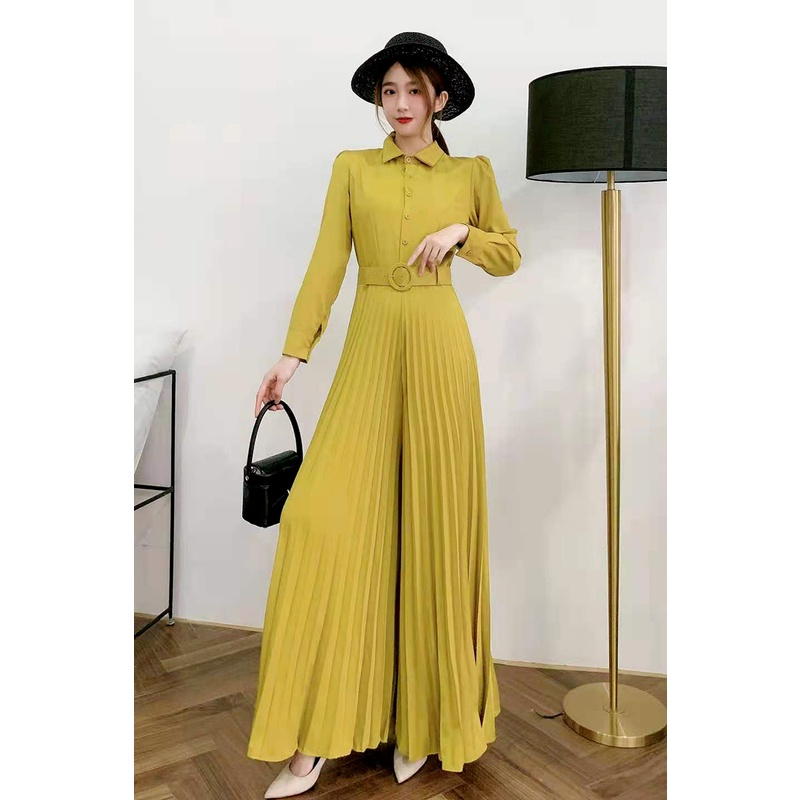 Women jumpsuit spring autumn pleated pants romper 2023 autumn new elegant