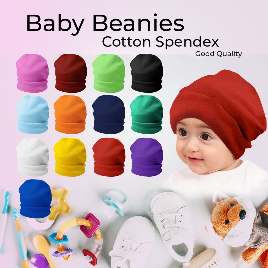 Happybiri Baby Beanies Stretchable Cotton Spandex Ready Stock Malaysia