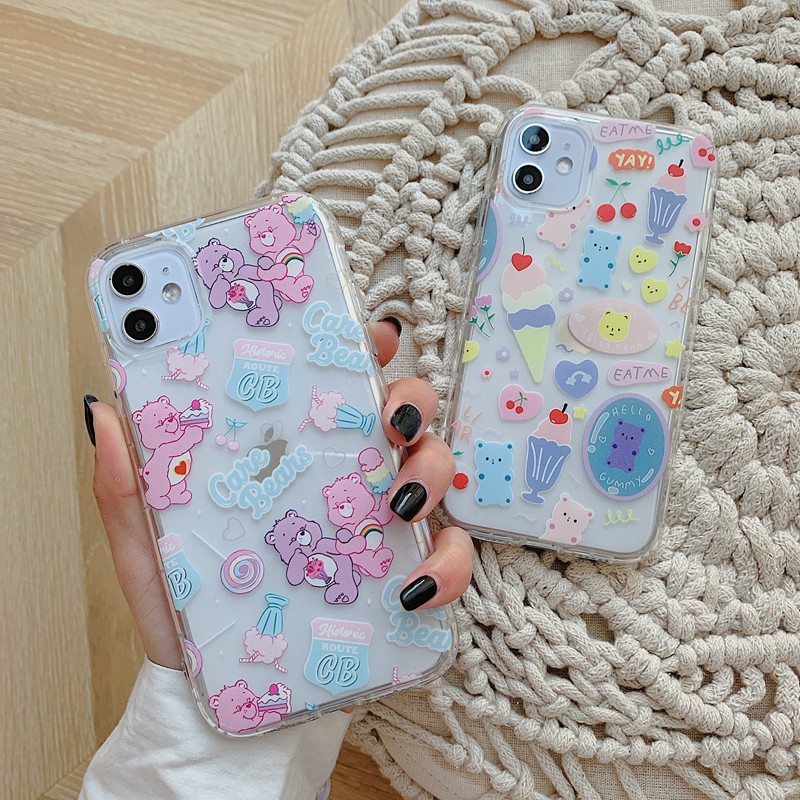 Iphone 11promax 11pro 11 X Xs 6 7 7 8 7 8plus Xr Xsmax Mobile Phone Care Bears Eat Me Soft Tpu Shell Transparent Case Shopee Malaysia