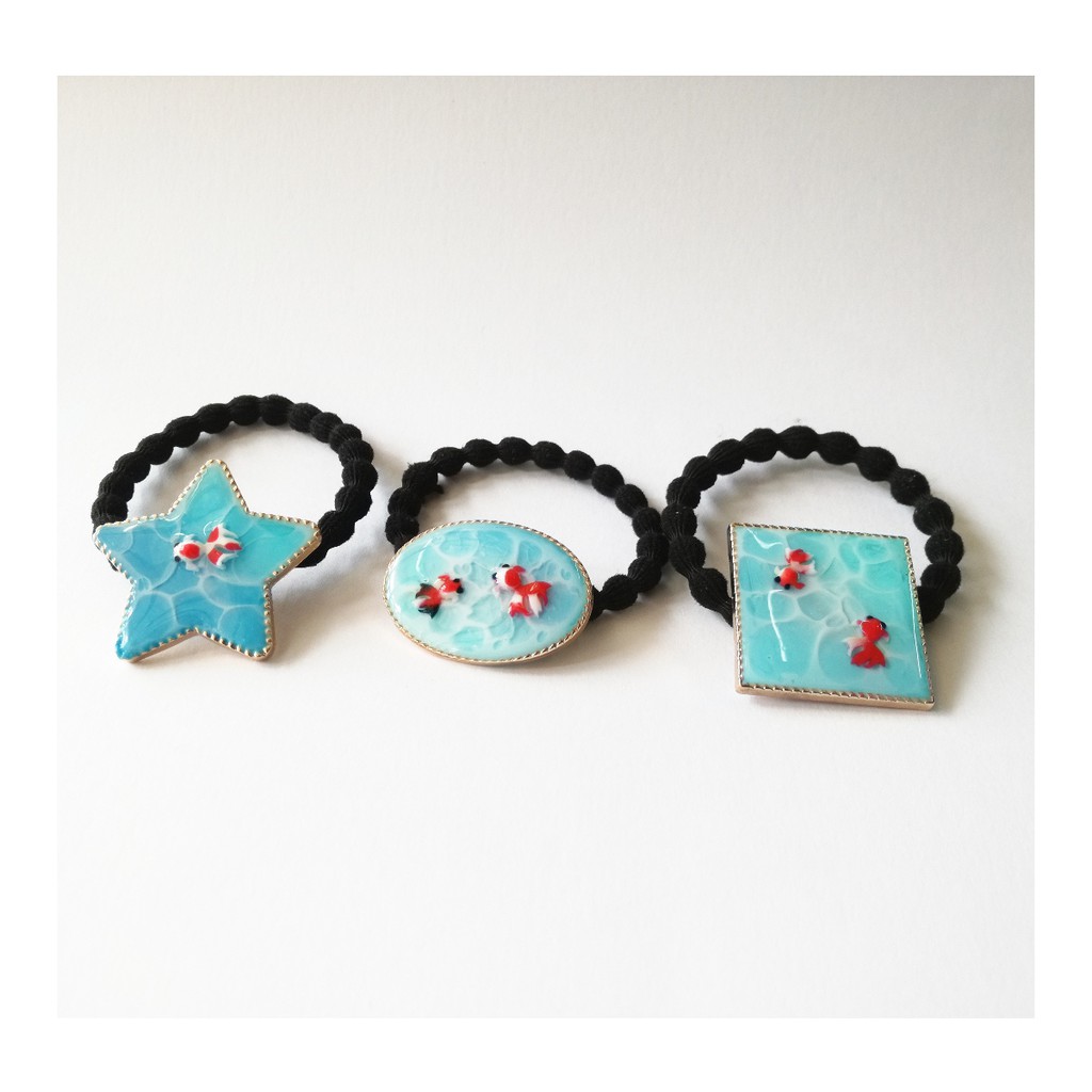Handcraft Japanese Koi Resin Hair Ties 手作日本鲤鱼发圈 Shopee