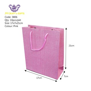 10pcs Paper Bag with Handle Goodies Gift Bag Wedding Party Beg Kertas ...