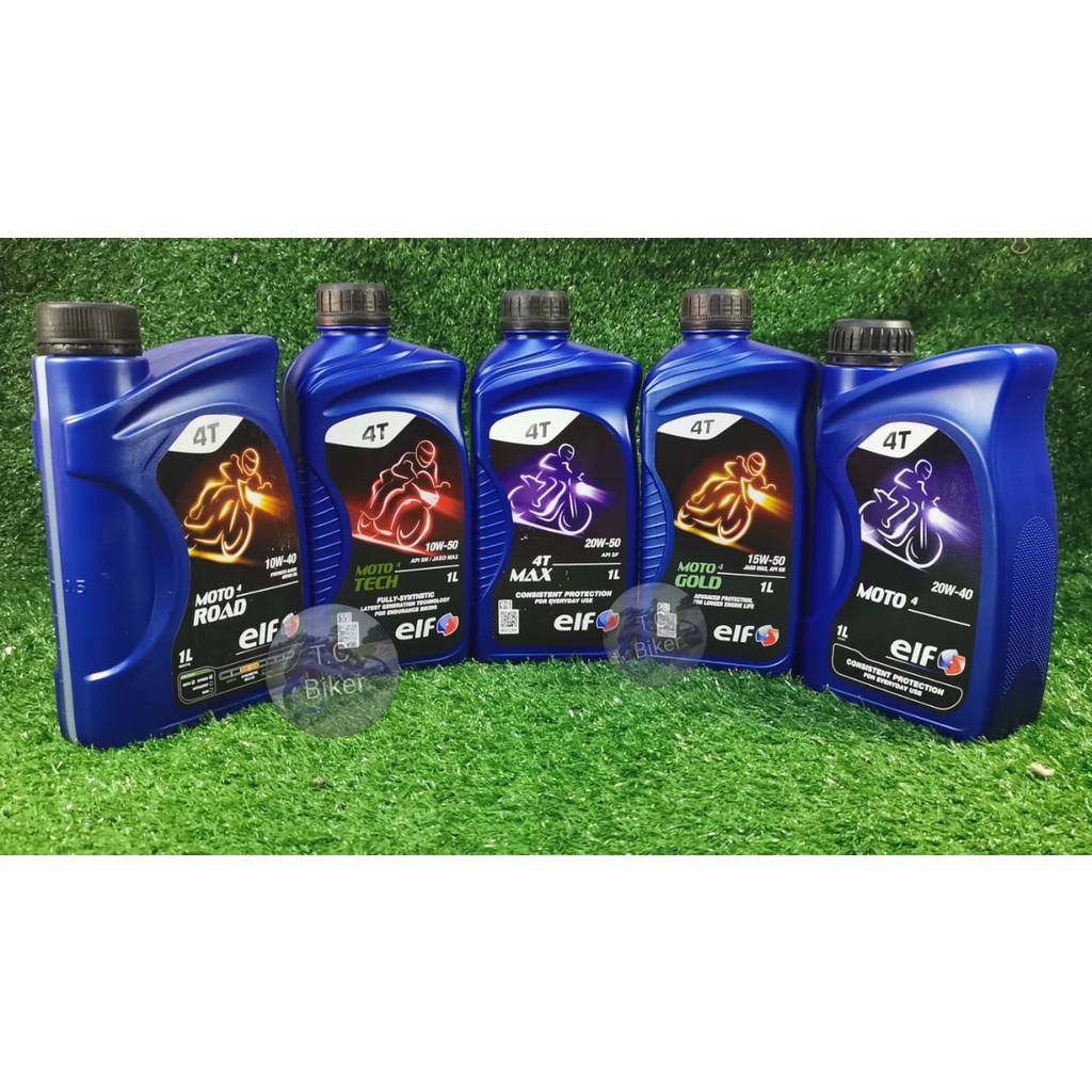 ELF 4T OIL MOTOCYCLE ENGINE OIL ELF MINYAK HITAM (1L) 100 ORIGINAL