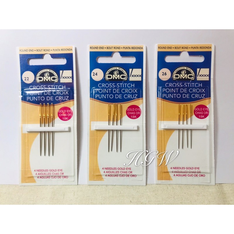 Original Gold Eye DMC Crossstitch Needles Jarum Sliang Pangkah Jenama