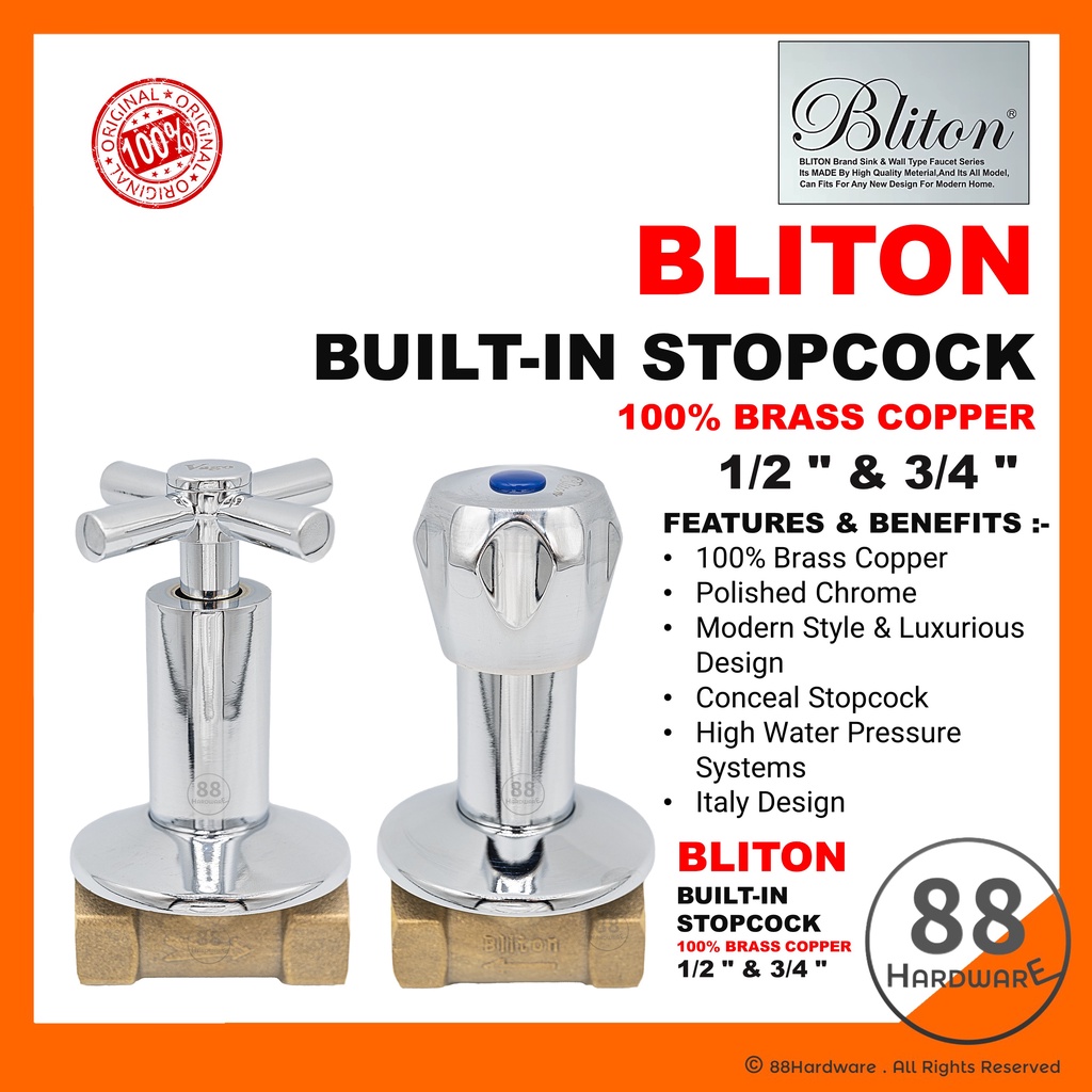 BLITON FULL BRASS stopcock stopcock shower stopcock valve stop valve