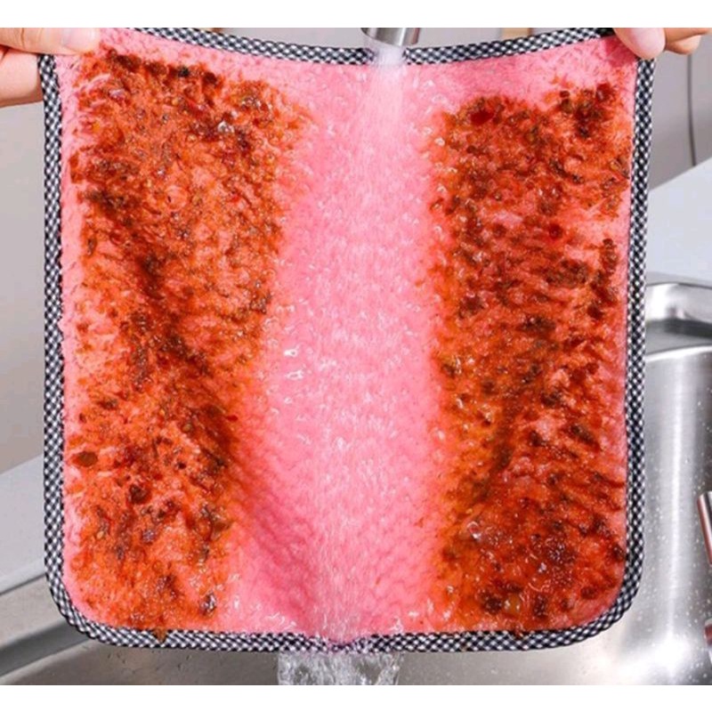 Thickened Baking kain lap dapur meja kotor menyerap air Kitchen Daily Dish Towel Cloth Rag Non-Stick Oil - Image 3