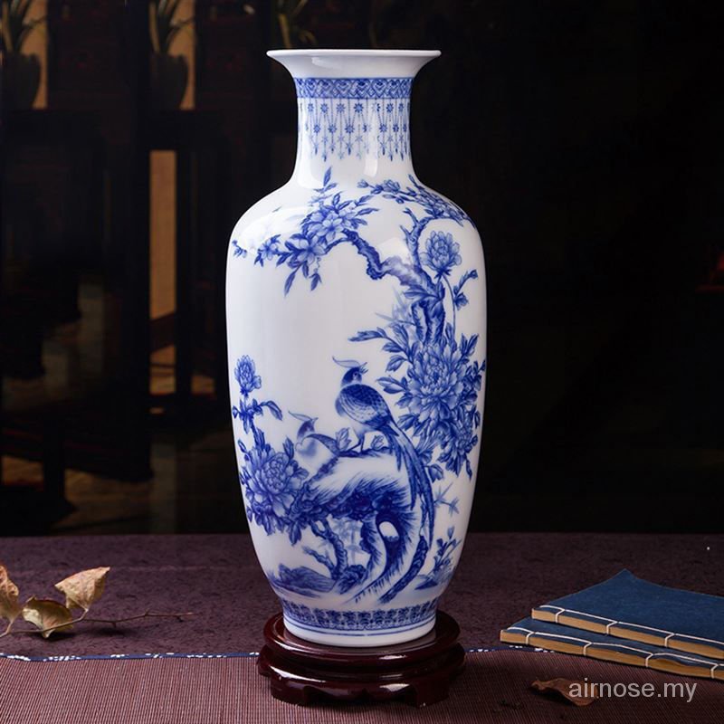 Buy Vase Ceramic Ornaments Ikebana Living Room Decorations Entrance Wine Cabinet Chinese Enamel Color Send The Base Jingdezhen Shipping花瓶 陶瓷摆件插花客厅装饰品玄关酒柜中式珐琅彩送底座景德镇发货