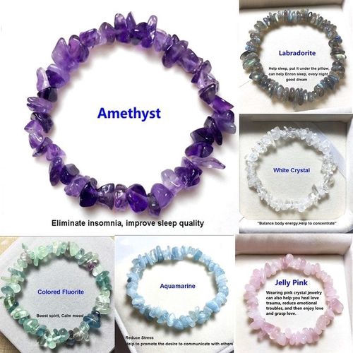 Irregular Gravel Natural Gemstone Bracelet Stretch beads Rose Crystal Quartz Bracelets For Women Men