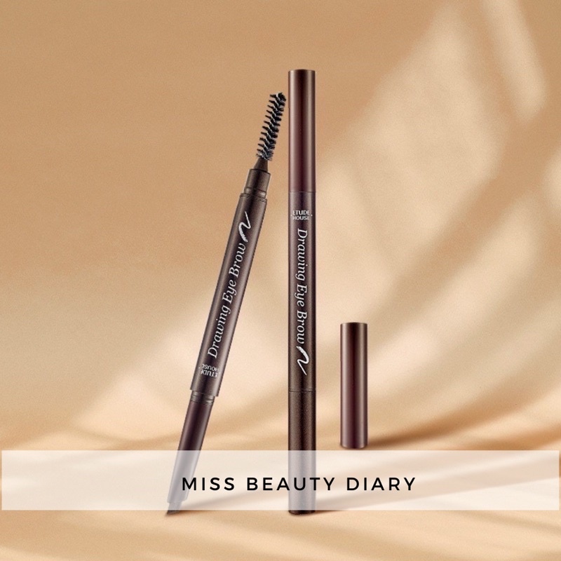 【Ready Stock】 Etude House Eye Brow Pencil 【Two Side： Brush ➕ Pencil】爱丽丝眉笔 棕色眉笔自然眉笔 Brown Eyebrow Pencil