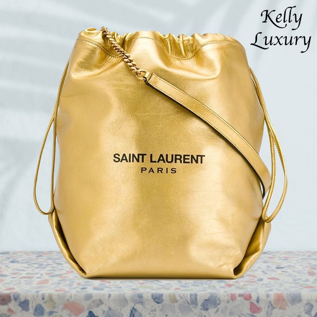 Ysl Teddy Bucket Bag Gold 5384471dn3w8061 Shopee Malaysia