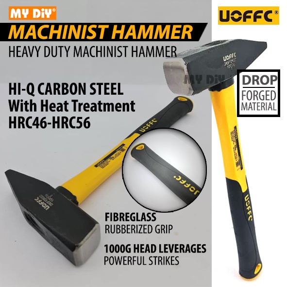 MYDIYHOMEDEPOT UOFFC Metal Work Machinist Hammer 1000G Ball Pein Hammer Blacksmith Hammer