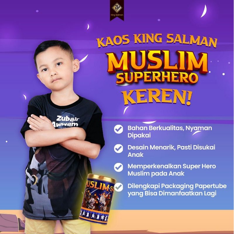 KATUN Premium Quality Children's Super Hero T-Shirt Best Cotton Material Super Hero Tops T Shirt Muslim Superhero Character Salahuddin Al Ayyubi