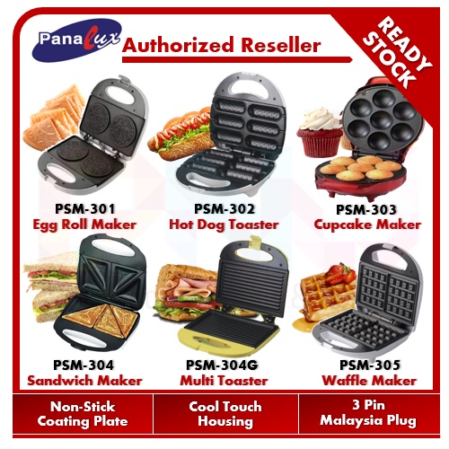 Panalux Egg Roll Maker PSM-301 / Hot Dog PSM-302 / Cupcake Maker PSM-303 / Sandwich PSM-304 | 304G  Waffle Maker PSM-305