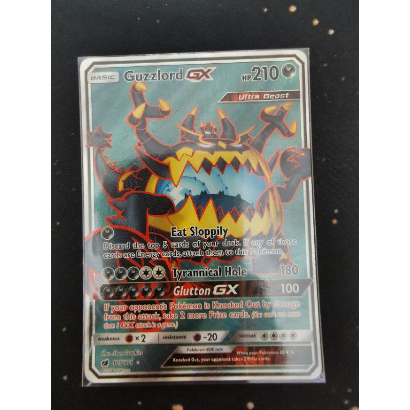 Pokemon Guzzlord Gx 105111 Full Art Sun And Moon Crimson Invasion Nm Shopee Malaysia 