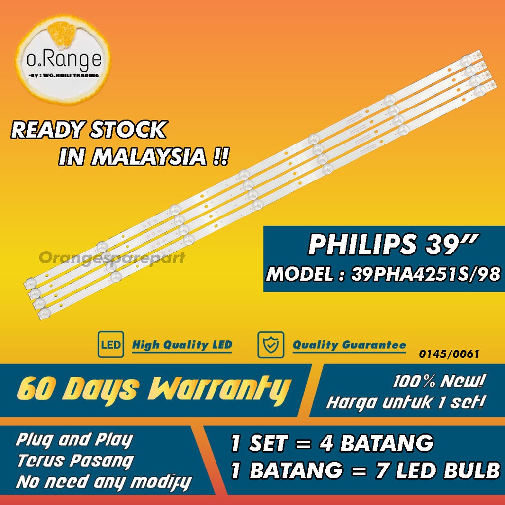 39PHA4251S/98 PHILIPS 39" LED TV BACKLIGHT (LAMPU TV) PHILIPS 39 INCH LED TV 39PHA4251S 39PHA4251