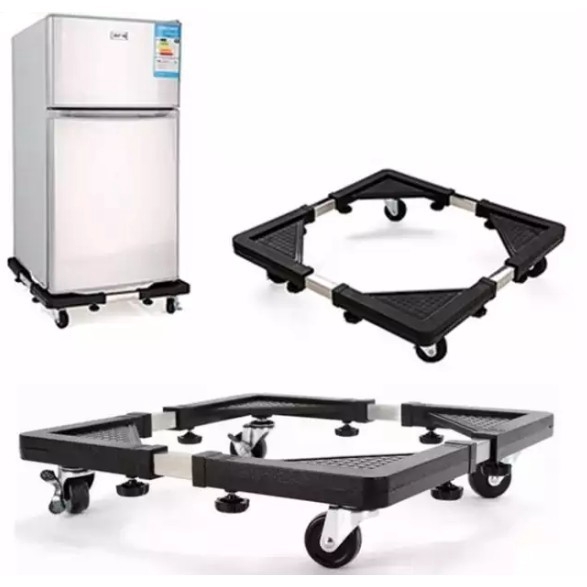 Adjustable Stainless Steel Stand - Trolley For Washing Machine & Refrigerator