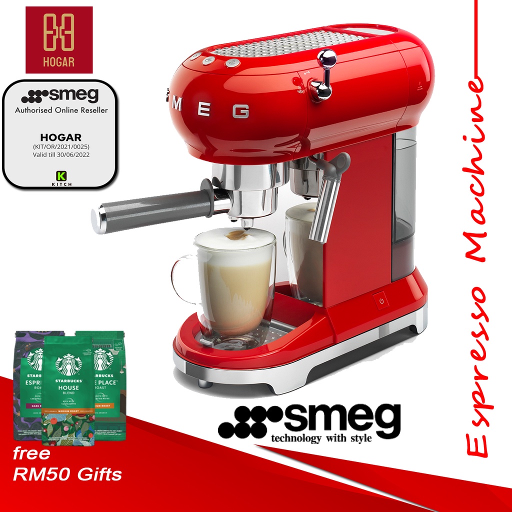 Smeg Espresso Coffee Machine ECF01 RED Shopee Malaysia