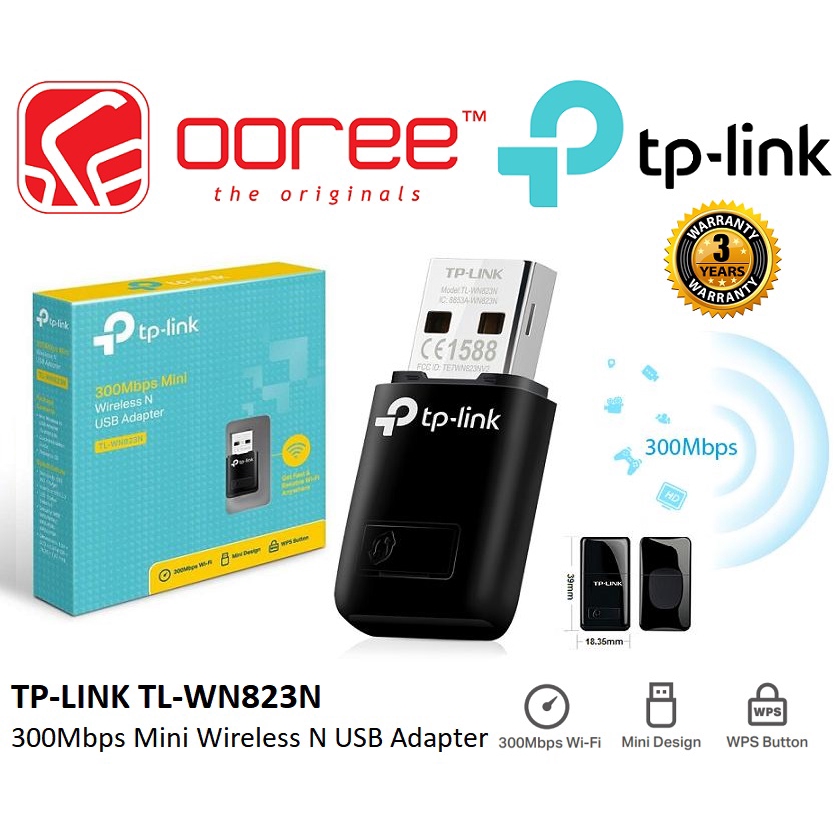 Tp Link Tl Wn1n Tl Wn3n 300mbps Wireless N Usb Adapter With Wps Button Support Windows Mac And Linux Shopee Malaysia