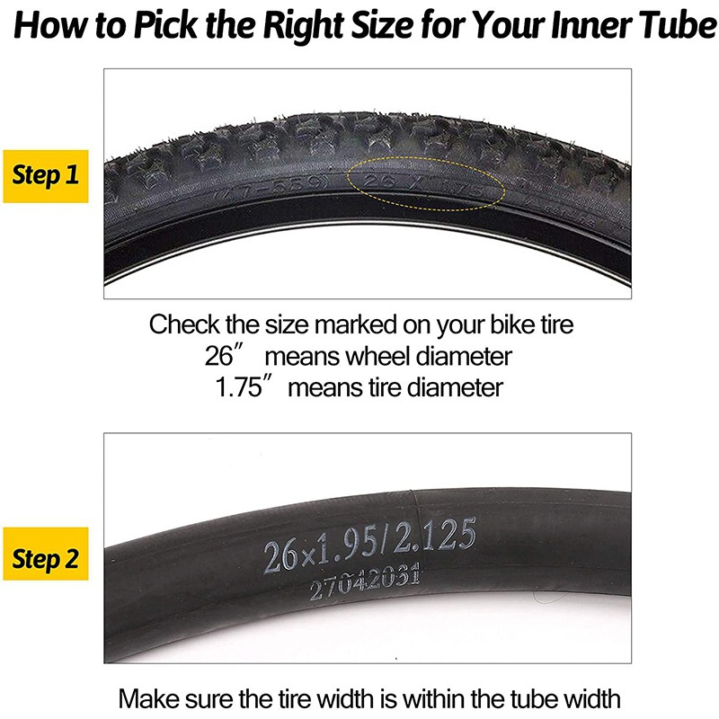 tube size for 26x1 95 tire