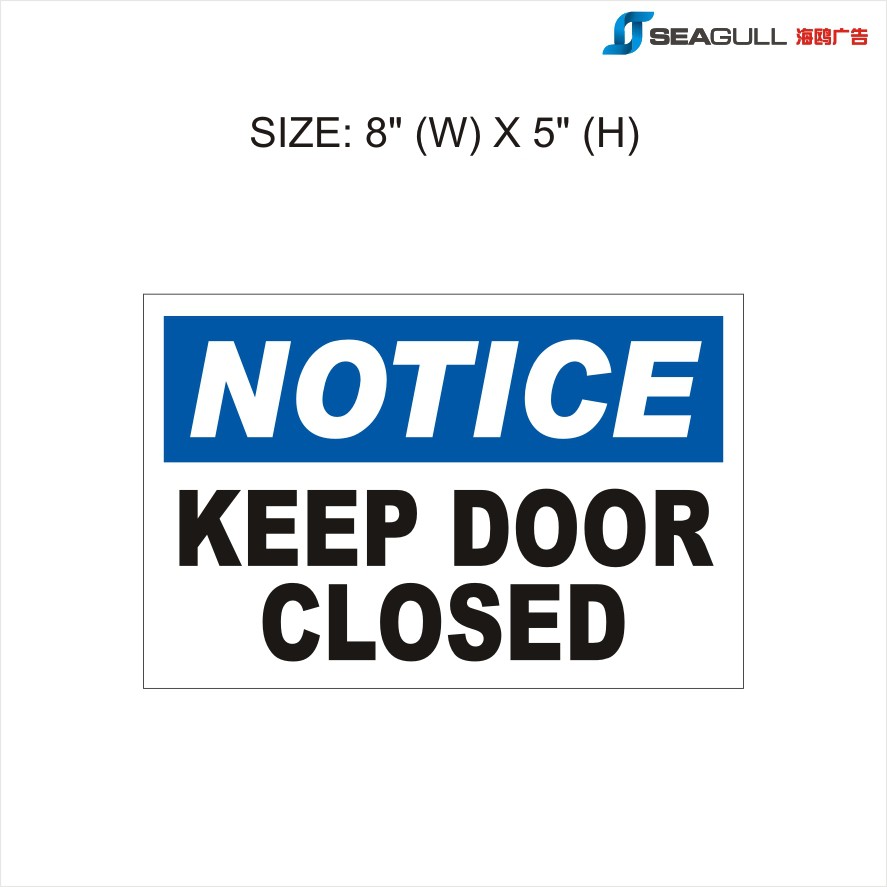 Keep The Door Closed Door Sticker Sticker Pintu Door Sign Sticker size ...