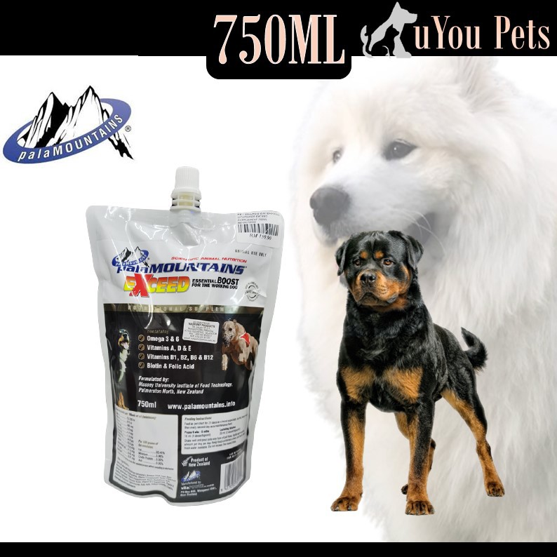 PalaMountains Exceed Vitamin & Mineral Oil Dog Supplement 750ml (Dogs Muscle Supplement